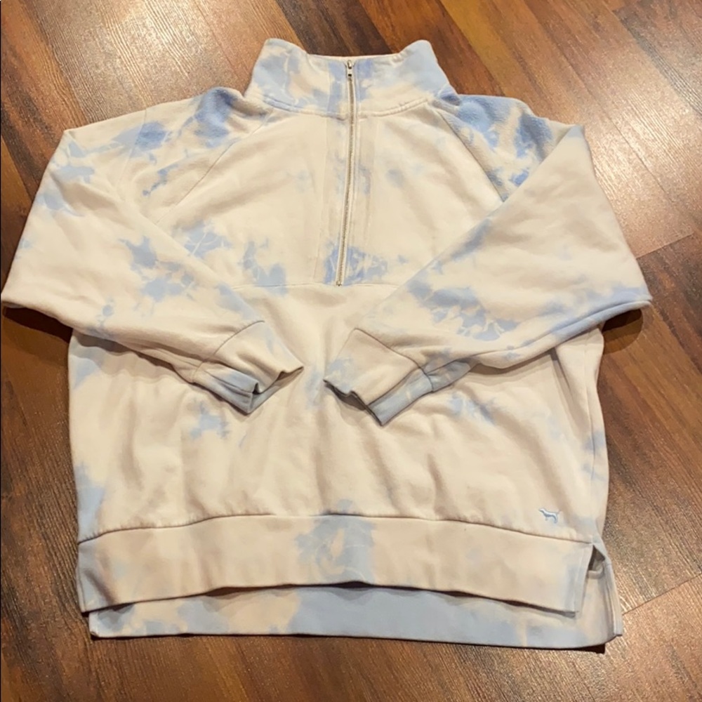 Middle zip tie-dye sweatshirt